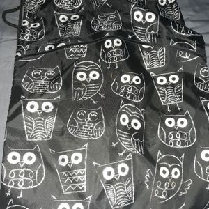 Brand new without tags black owl drawstring backpa